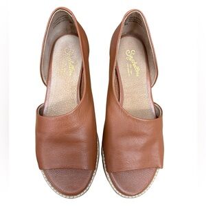 Seychelles Passport Flat Sandals Brown Leather Size 9.5